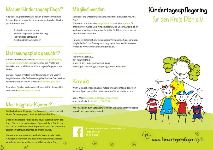 Kindertagespflegering für den Kreis Plön e.V. - Unser Flyer